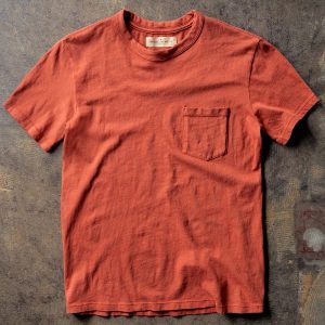 rust knit pocket tee
