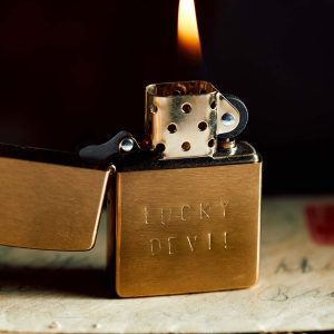 hand stamped lucky devil zippo