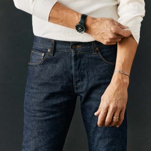 barton broken twill indigo rinse