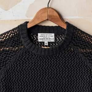 cascabel open weave sweater in black