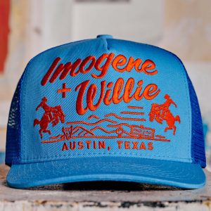 the bronco trucker in blue