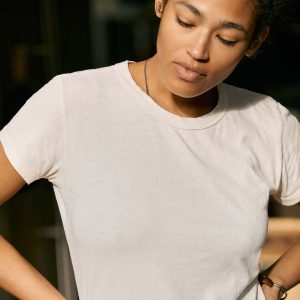 the drop tee in vintage white
