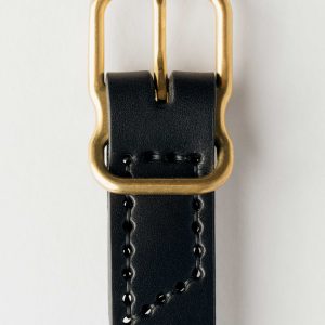 emil erwin narrow signature belt in black