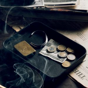 emil erwin black leather tray