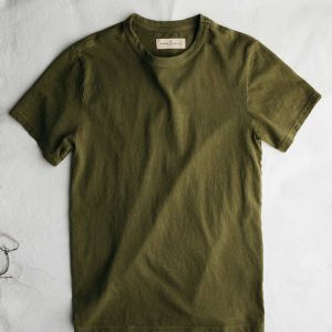 olive knit midweight crew