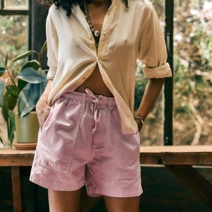 the canvas lounge short in pink stone