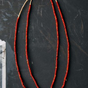vintage red trade bead necklace