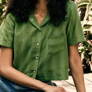 i+w x richter goods jacquard stripe pearl snap