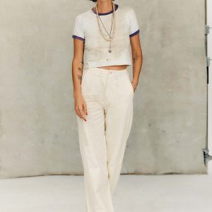 the sonora trouser in natural canvas