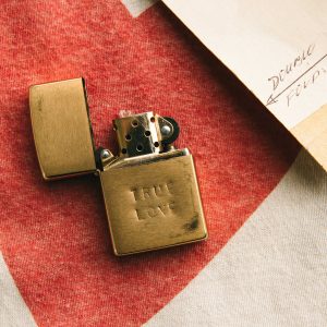 hand stamped true love zippo