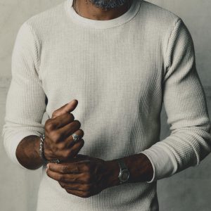 long sleeve thermal crew in ash