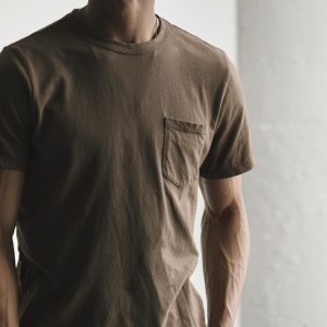 brown knit pocket tee