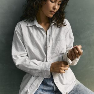 clyde striped cotton button up