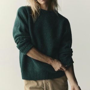 galway wool sweater in spruce nep