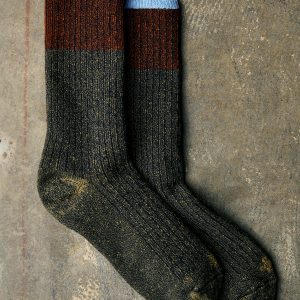 ribbed boot sock in umber