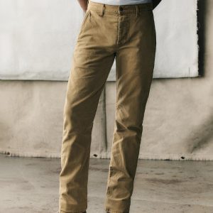 oscar washed brown broken twill