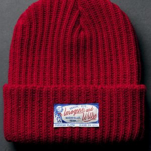 knit bird dog cap in red