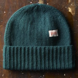 knit wool watch cap in teal