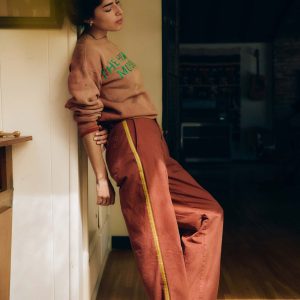 baker striped trouser in terra